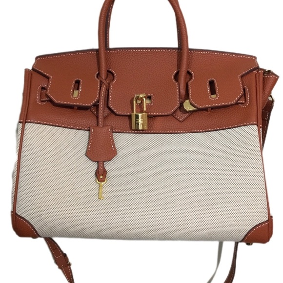 unbranded Handbags - Elegant Tan and Cream Women's Handbag NEW